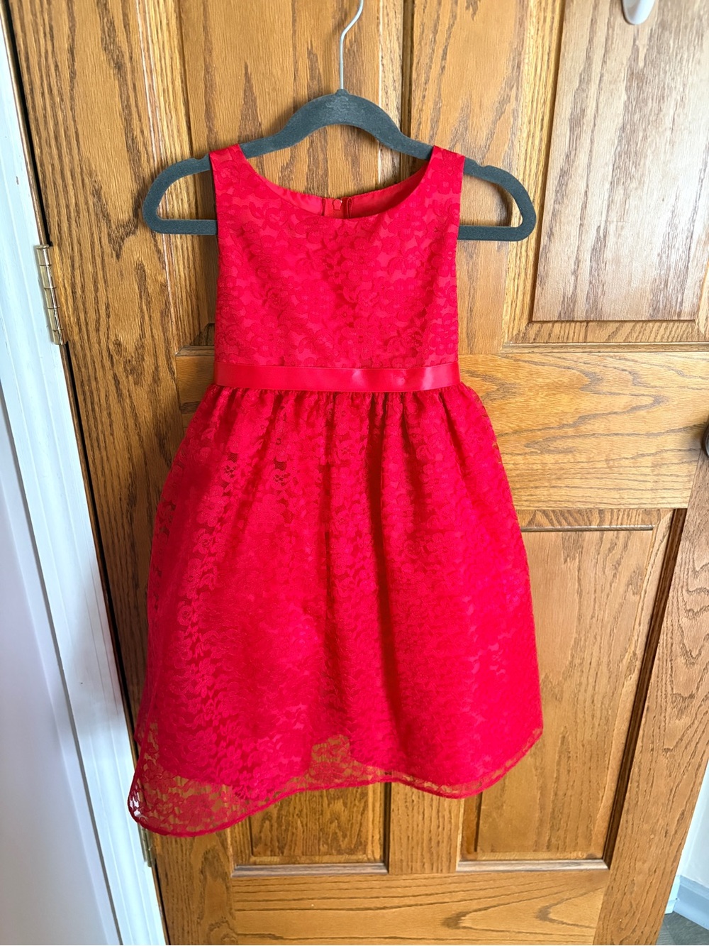 Girls Red Lace Party Dress